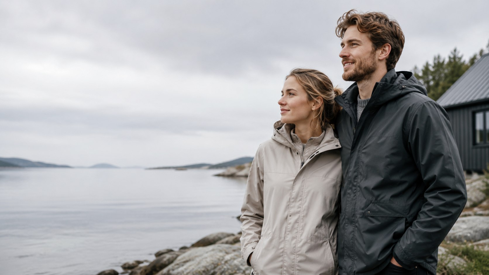 Couple sitting together reviewing their shared finances